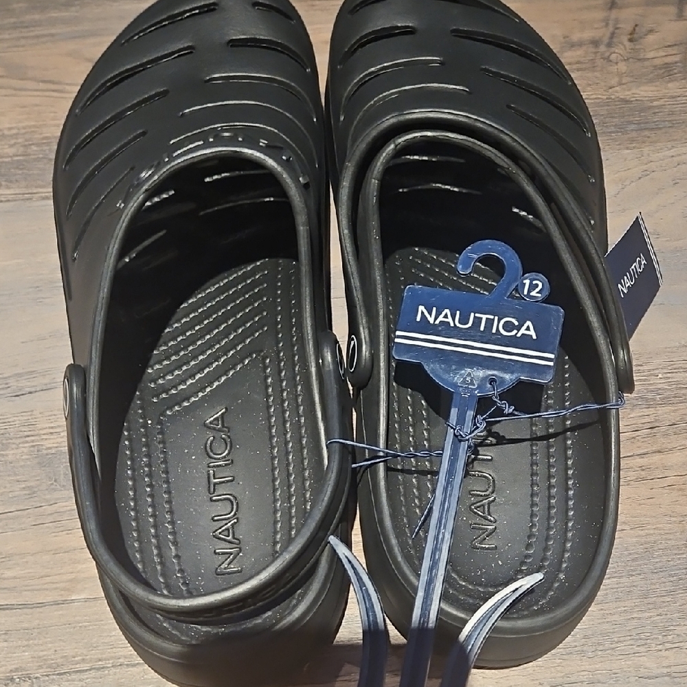 Nautica Black Slip-On Sandals